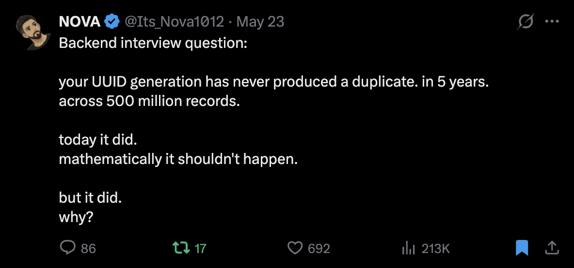 Tweet — 213K views