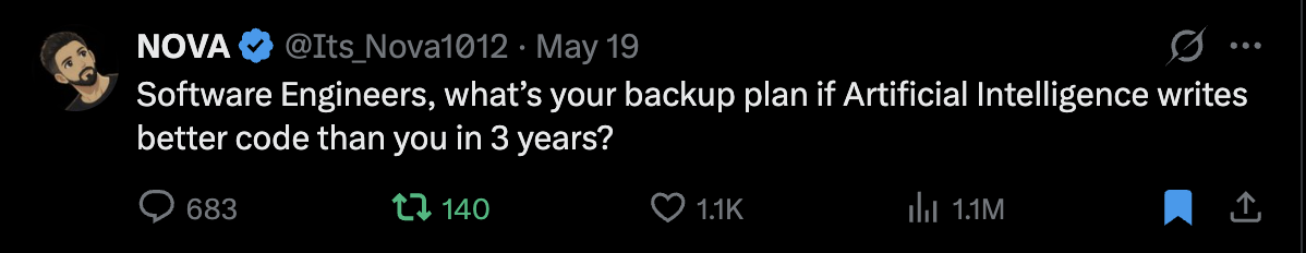 Tweet — 1.1M views